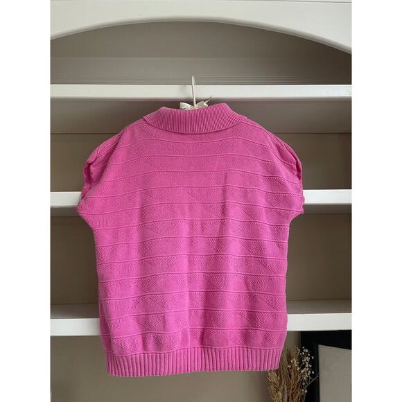 Vintage Turtle Bay Pink Collared Sweater Vest Top - Size Medium - Picture 6 of 9